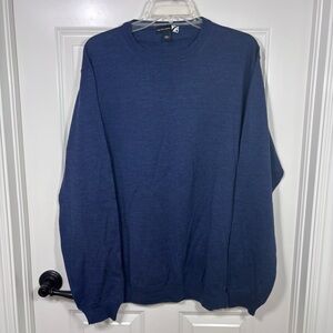 Saks Fifth Avenue Crewneck Merino Wool Sweater Men’s XXL Navy Blue